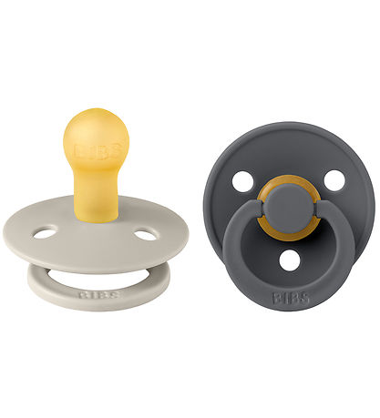 BIBS Colour Schnuller - Gr. 1 - 2er-Pack - Rund - Sand/Iron