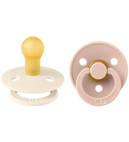 BIBS Colour Pacifiers - Size 1 - 2-Pack - Round - Ivory/Blush