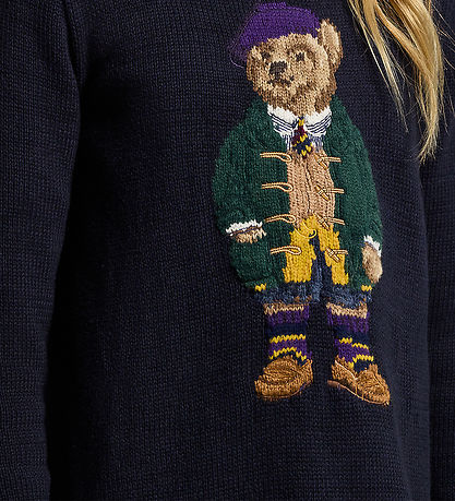 Polo Ralph Lauren Dress - Knitted - Navy w. Soft Toy