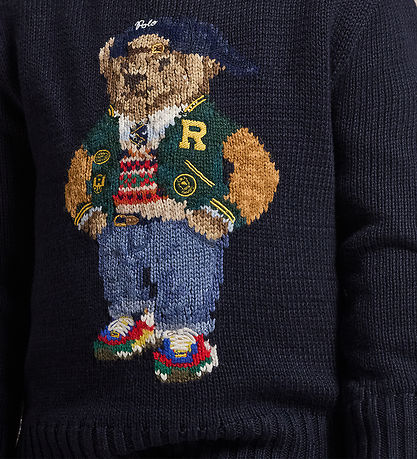 Polo Ralph Lauren Blouse - Knitted - Navy w. Soft Toy