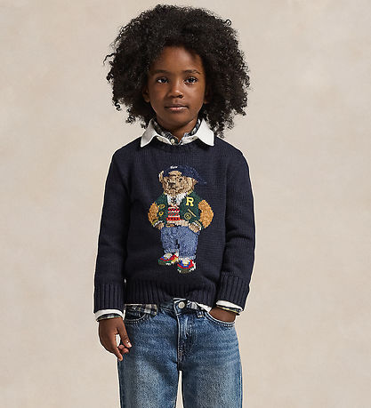 Polo Ralph Lauren Blouse - Knitted - Navy w. Soft Toy