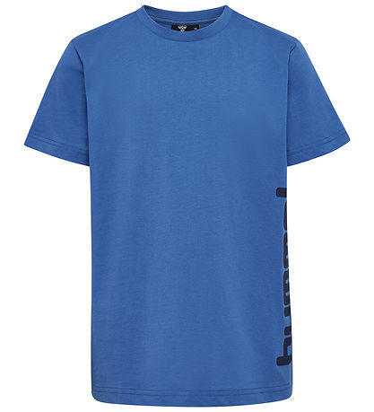 Hummel Stuttermabolur - hmlPrint - Bright Cobalt/Black Iris