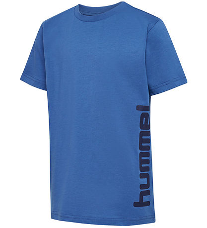 Hummel Stuttermabolur - hmlPrint - Bright Cobalt/Black Iris