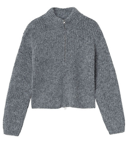 LMTD Cardigan - Knitted - NlfNulo - Polyester/Wool - Dark Grey M