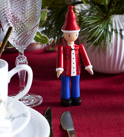 Kay Bojesen träfigur - Jul Ole 17,5 cm - Röd/Blå/Vit