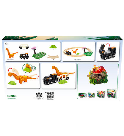 BRIO World Lestarbraut - Cirkelsæt Dinosaur - 12 Partar - 36098
