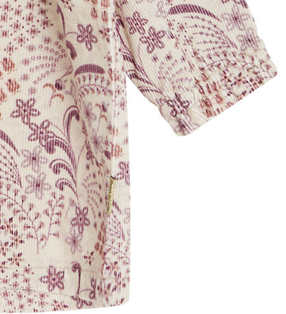 Hust and Claire Kleid - Cord - Kristel - Hafermilch m. Blumen