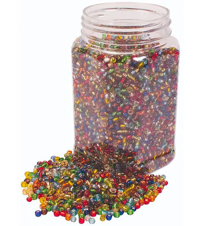Playbox Perlur - Glerperlur Litaðar - 4 mm - 500 g
