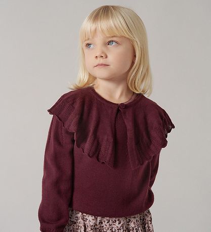 MarMar Blouse - Wool - Thulla - Deep Mulberry w. Collar