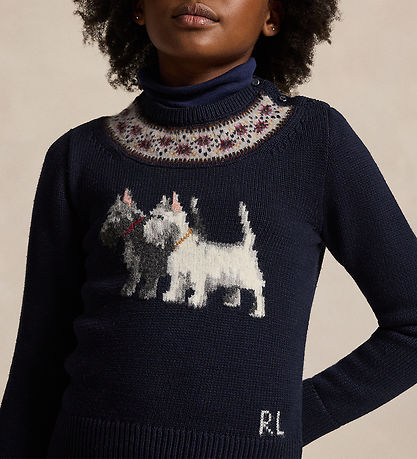 Polo Ralph Lauren Genser - Strikk - Navy m. Hunder