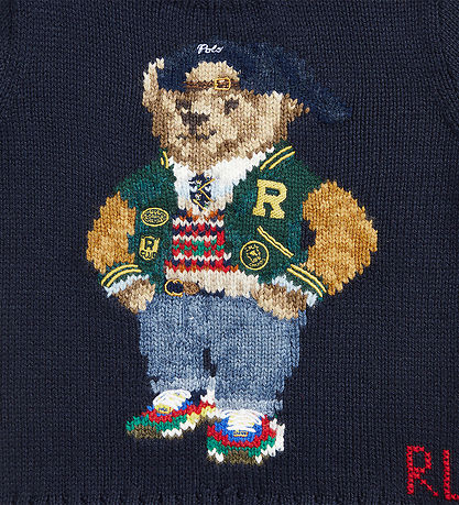 Polo Ralph Lauren Blouse - Knitted - Navy w. Soft Toy