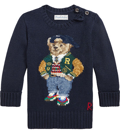 Polo Ralph Lauren Blouse - Knitted - Navy w. Soft Toy
