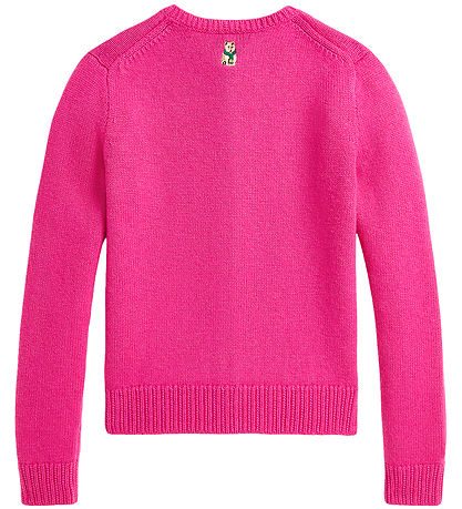 Polo Ralph Lauren Cardigan - Ull - Háskóli Bleikt M. Útsaumur
