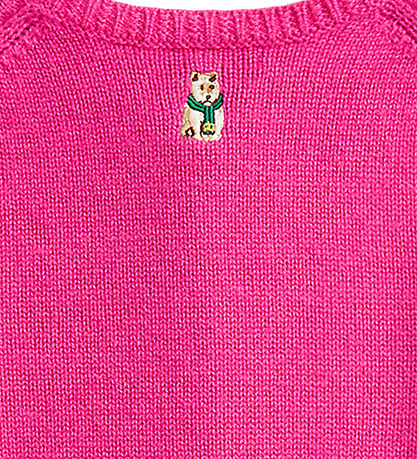 Polo Ralph Lauren Cardigan - Ull - Háskóli Bleikt M. Útsaumur