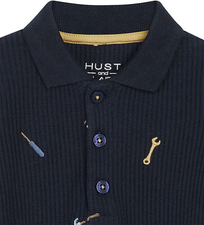 Hust and Claire Polo body L/æ - Rib - Bendy - Navy w. Tool