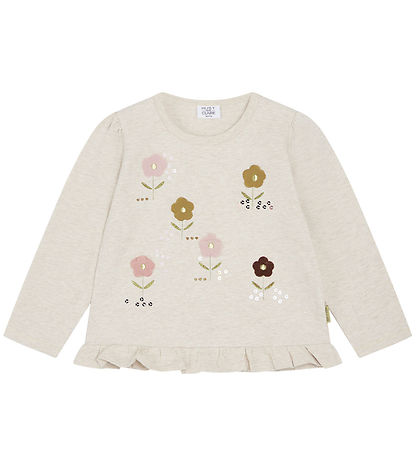 Hust and Claire Bluse - Ajna - Wheat Melange m. Blumen