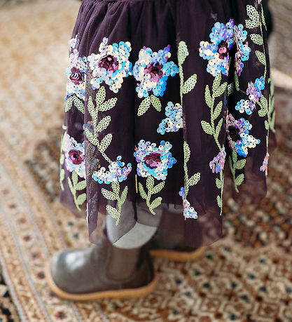 Hust and Claire Skirt - Ninna - Dark Plum w. Sequins
