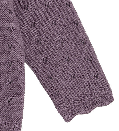 Hust and Claire Cardigan - Strick - Caren - Dark Plum m. Lochmus