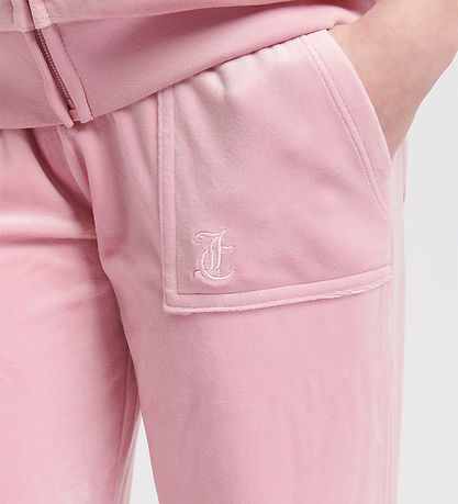 Juicy Couture Velúrbuxur - Tonal Wide - Bleikt Nektar