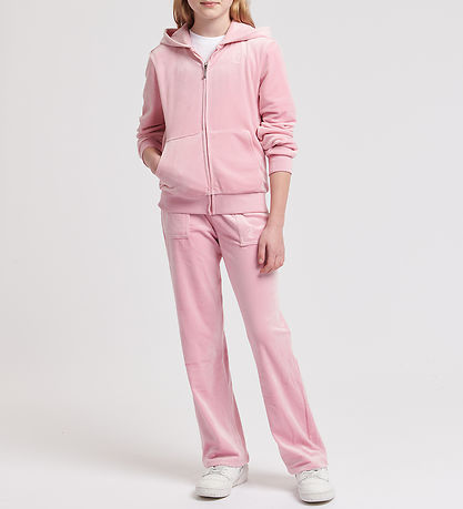 Juicy Couture Velúrbuxur - Tonal Wide - Bleikt Nektar