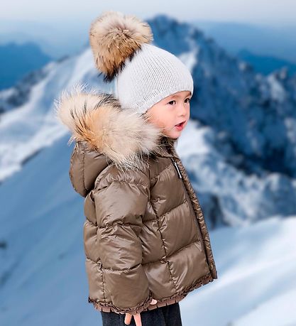 Ver de Terre Down Jacket w. Fur - Caramel