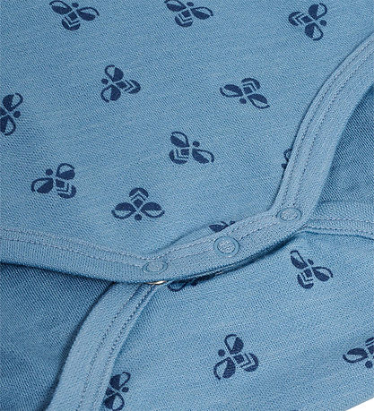 Hummel Bodysuit L/Æ - Wool - HmlBambo - Blue Shadow