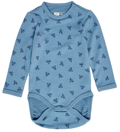 Hummel Bodysuit L/Æ - Wool - HmlBambo - Blue Shadow