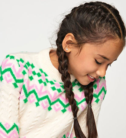 Kids Only Blouse - Knitted - CookAnnabelle - Cloud Dancer/Bonbon