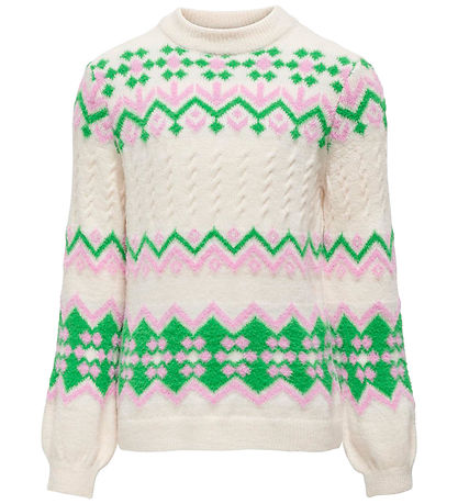 Kids Only Blouse - Knitted - CookAnnabelle - Cloud Dancer/Bonbon