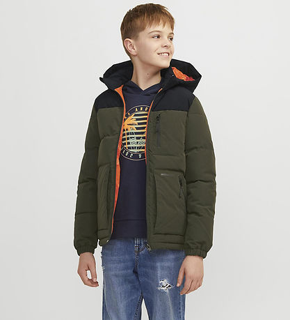 Jack & Jones Puffer Jacket - JJEOtto - Raisin/Black Blocking/Bla