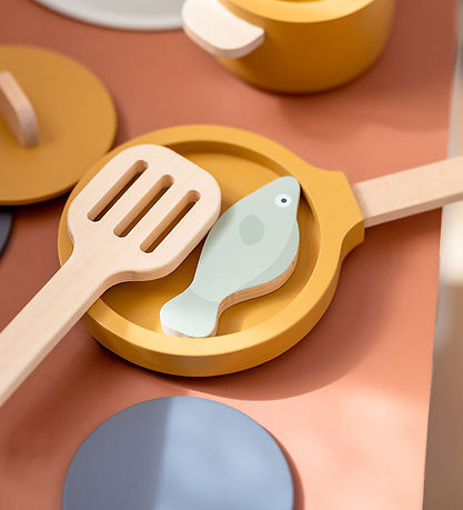 Flexa Play Köksset - Gryta och panna - Mustard/naturträ