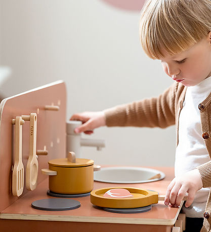 Flexa Play Köksset - Gryta och panna - Mustard/naturträ
