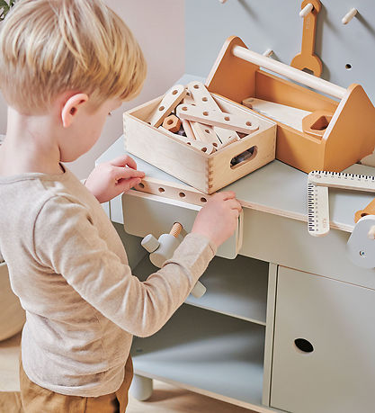 Flexa Play Tool Bench - Wood - Natural Grey