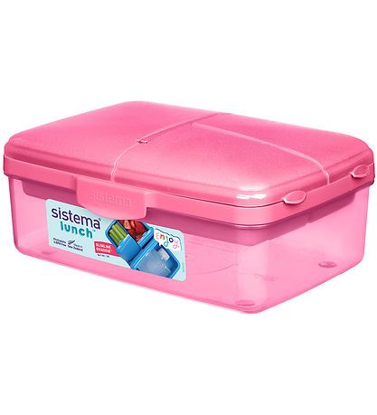 Boîte à Repas Sistema - Slimline Quaddle - 1,5 L - Rose Perforat