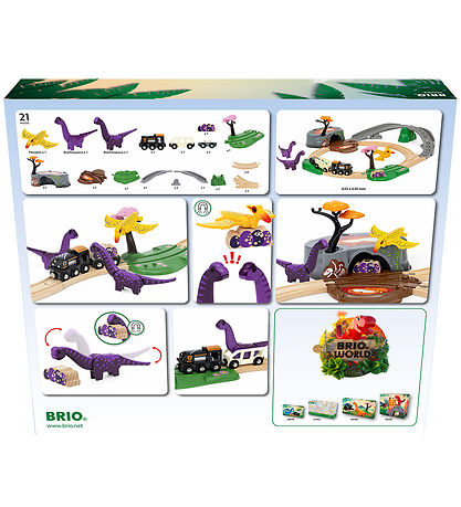 BRIO World Railway Set w. Dinosaurs - 21 Parts - 36094