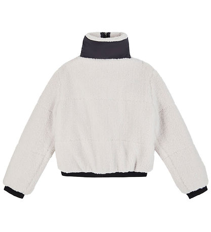 EA7 Fleecejacke - White Sand m. Schwarz