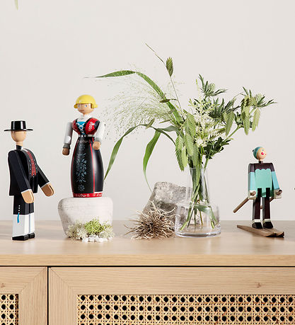 Kay Bojesen Träfigur - Skidåkare boj - Pojke 16 cm - Grön