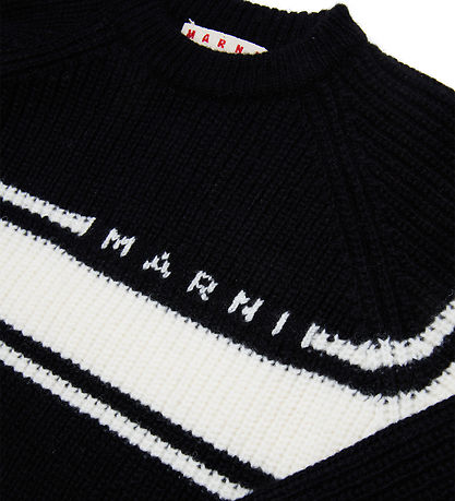 Marni Bluse - Wolle - Schwarz m. Weiß