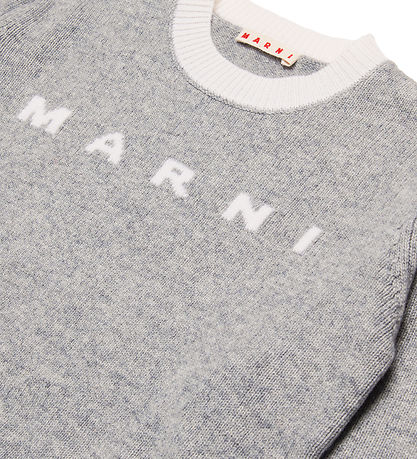Marni Bluse - Wolle - Grau Meliert m. Weiß