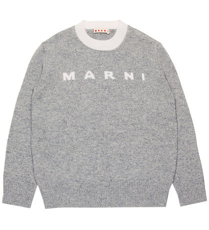 Marni Bluse - Wolle - Grau Meliert m. Weiß