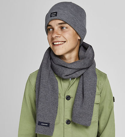 Jack & Jones Scarf - Knitted - JacDna - Grey Melange
