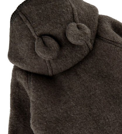 Mikk-Line Pramsuit w. Hood - Wool - Dark Brown Melange