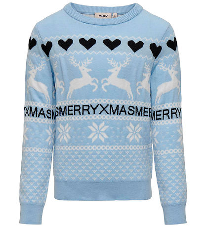 Kids Only Blouse - Knitted - KogMerry Xmas - Cashmere Blue/Merry
