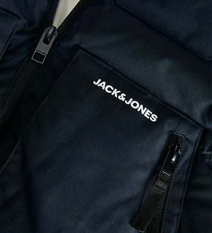 Jack & Jones Steppjacke - JJEOtto - Dark Navy/Weiß