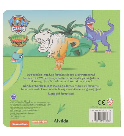Alvilda Colouring Book - Paint With Water - Paw Patrol Dinosaurs