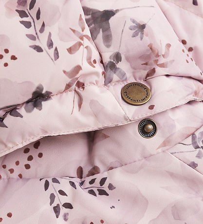 En Fant Vadderad jacka - Quilt - Bornerad syren m. Blommor