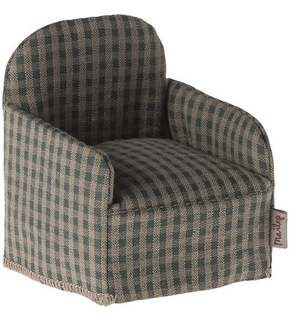 Maileg Miniature Armchair - Mouse - Green/Checs