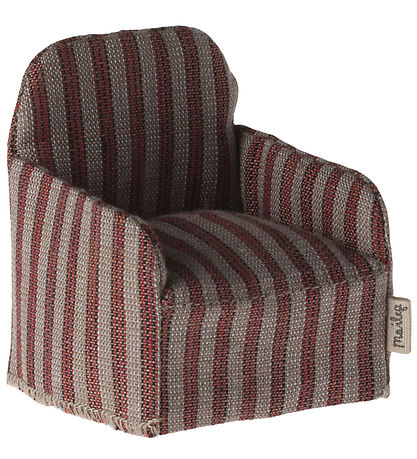 Maileg Miniature Armchair - Mouse - Red/Stripe