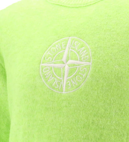 Stone Island Bluse - Wolle - Lemon/Weiß m. Logo
