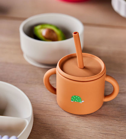 OYOY Cup w. Straws - Enkei Cup - Silicone - Caramel